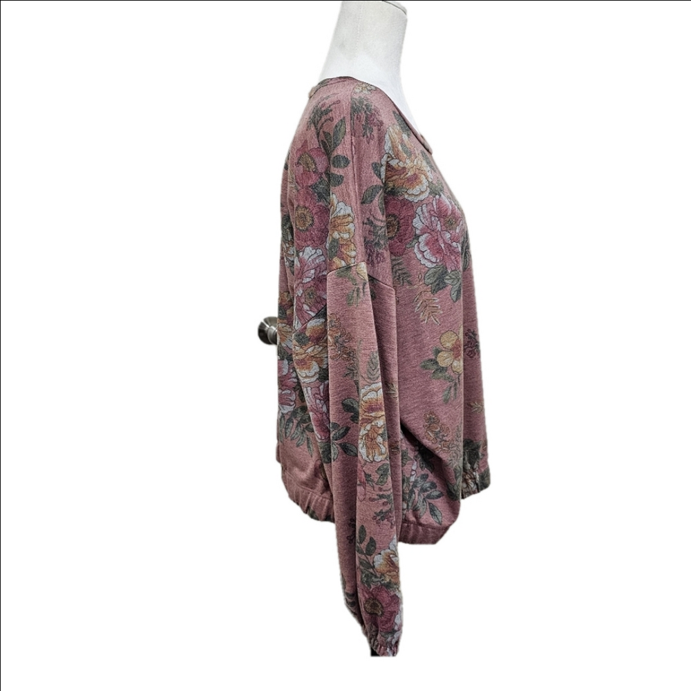 Piphany  Long Sleeve Top Floral Print Mauve Womens Large - Picture 4 of 13